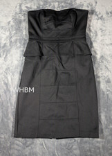 WHBM Formal Little Black Strapless Dress Sz 4 Lined Peplum, LBD, Cocktail 1118