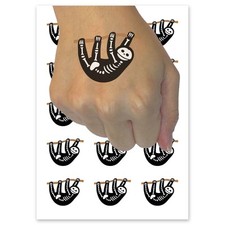 Hanging Sloth Skeleton Temporary Tattoo Fake Body Art