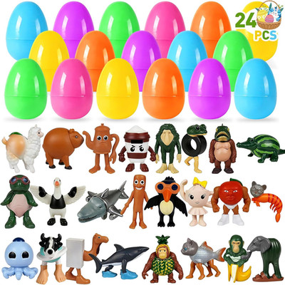 NOVASPORT 24PCS Easter Eggs Filled with Italian Brainrot Toys, Easter Basket Stu