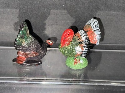 Altfiguren alte Miniaturfiguren 2 verschiedene Truthähne
