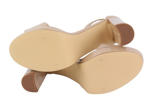 Nine West Mujer Tacones US6.5 EU37 Beige Charol Bloque Plataforma Sandalias - Imagen 8 de 16