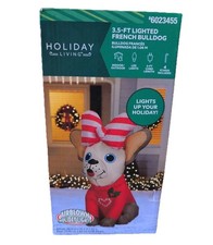 Holiday Living French Bulldog 3.5-ft Lighted LED Lights Christmas Inflatable NEW