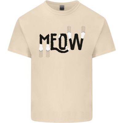Meow Lustig Katze Klauen Herren Leichte Baumwolle T-Shirt