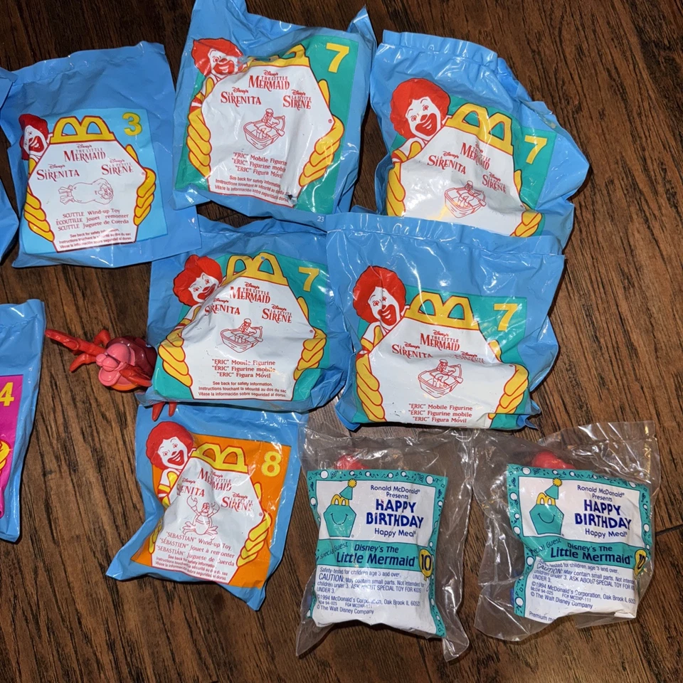 1994-96 Disney's Русалочка McDonalds Happy Meal игрушки - лот из 10 - Изображение 3 из 4