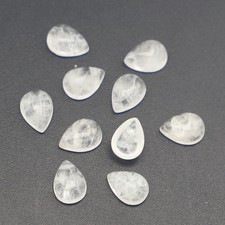 50pcs 6x8mm Natural White Crystal Stone Teardrop CAB CABOCHON DIY Jewelry Making