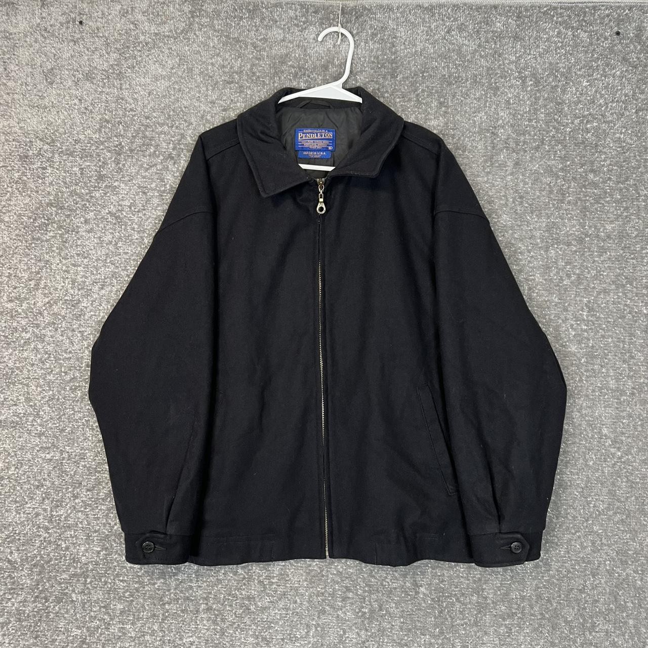 Vtg Pendleton Jacket Mens Medium Wool Bomber Blac… - image 1