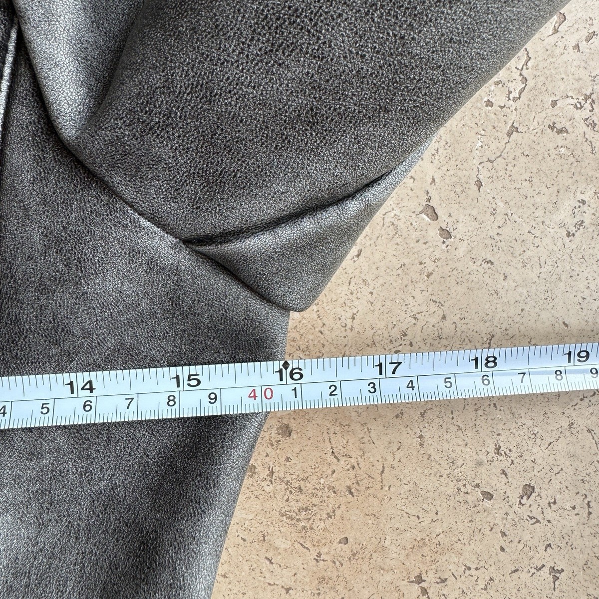 Soy & Co Paris Grey Faux Leather Cropped Biker Jacket Acid Wash Moto Belted UK S View 2