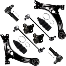 10pc Set Front Suspension Kit Lower Control Arm Lower Ball Joint Outer Tie Ro...