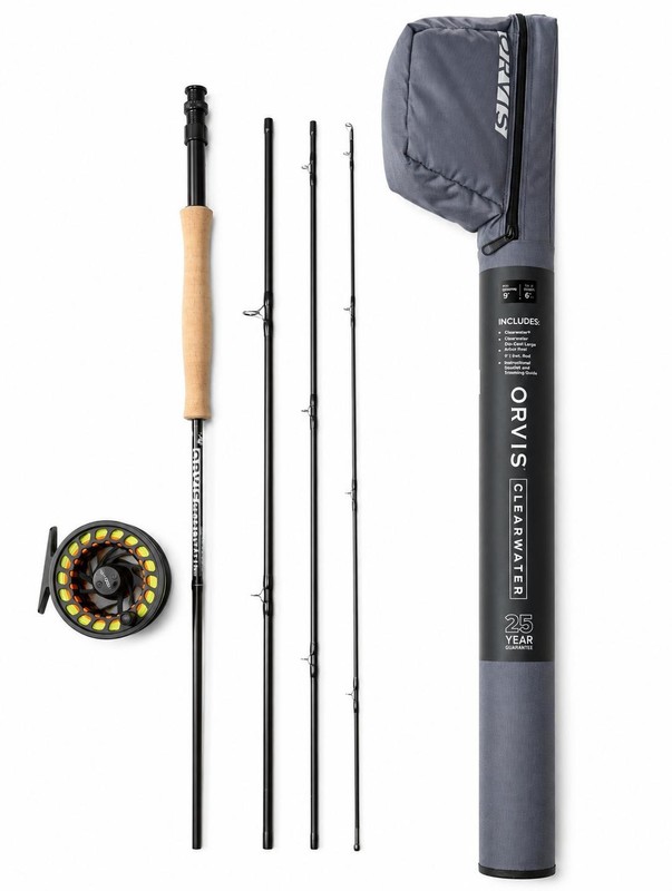 Orvis Clearwater Combo 9'-6wt 4 piece fly rod, reel & case w/fly line (new)