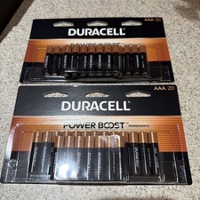 2x Duracell 20 Pack Coppertop AAA Batteries with Power Boost FAST USA SHIP 