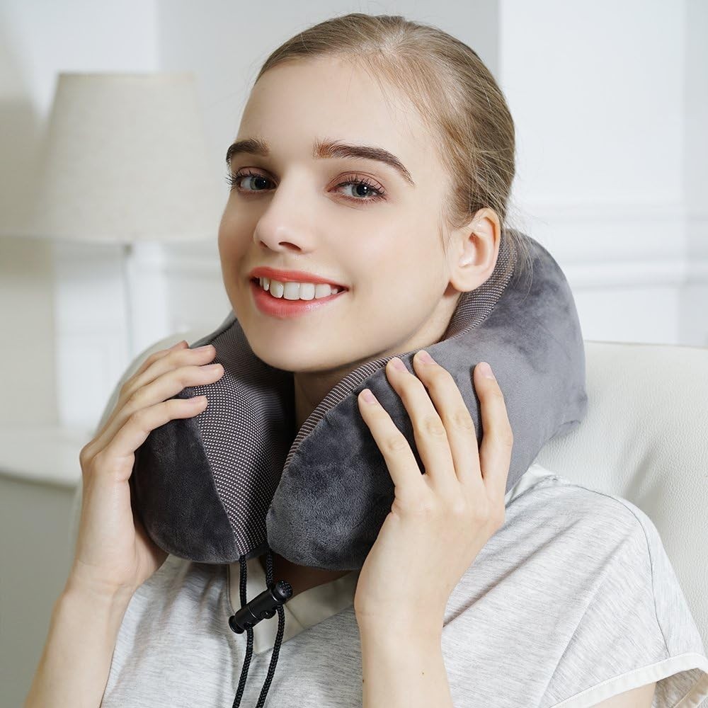 Memory Foam Travel Neck Pillow for Head Support and Comfort