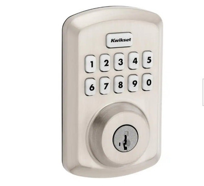 Kwikset Powerbolt 250 Keypad Satin Nickel Electronic Deadbolt Lock, Complete