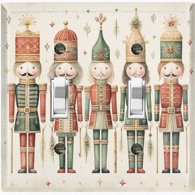 Metal Light Switch Outlet Cover Wall Plate Holiday Christmas Nutcrackers SAN103