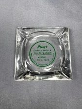 VINTAGE TULARE CA - ASHTRAY - PERRY'S COFFEE SHOP CHUCK WAGON - COLLECTIBLE