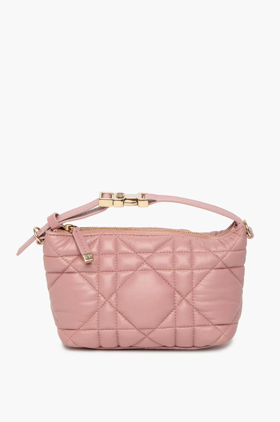 Dior — Christian Dior Pink Calfskin Small Macrocannage Diortravel Nomad Pouch