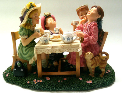 2002 Demdaco Prayers & Promises TEA FOR TWO Figurine Bill Stross