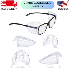 2 Pairs Side Shields for Prescription Glasses Safety Glasses Side Shields for E