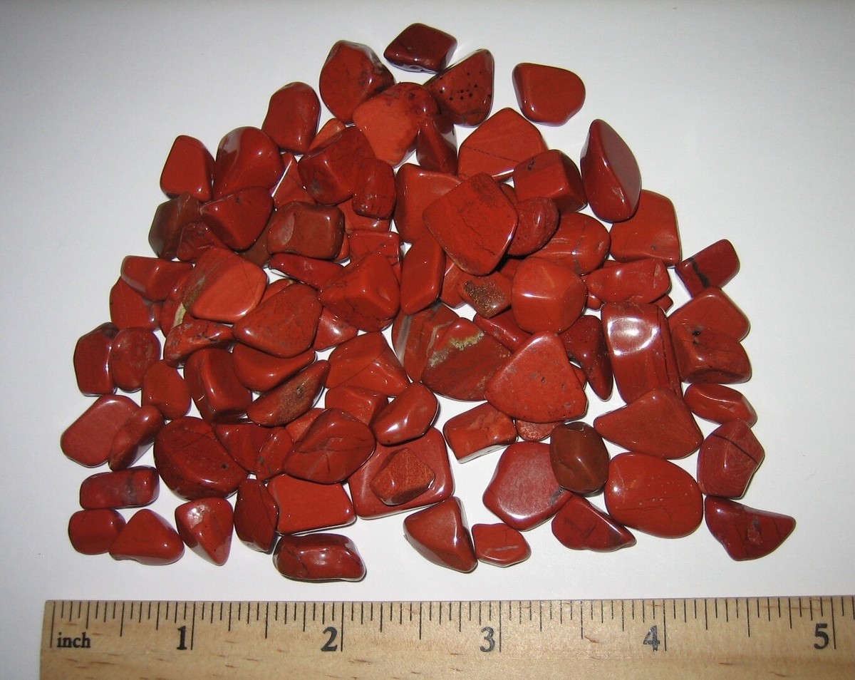 94 TUMBLED POLISHED SMALL RICH RED JASPER STONE MINERALS  *3
