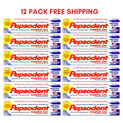 12 Pack- Pepsodents Complete Care Toothpaste, Original Flavor, 5.5 oz