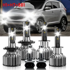 LED Headlight Kit Bulb + Fog Light Super Bright White For Kia Sorento 2003-2006