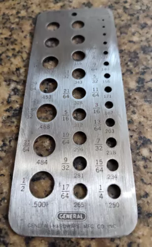 🗽GENERAL NO 14 FRACTIONAL SIZE DRILL GAGE