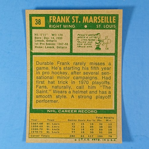 1971-72 Topps Hockey Cards Stars Commons Rookies U-Pick Near Mint - Picture 38 of 114