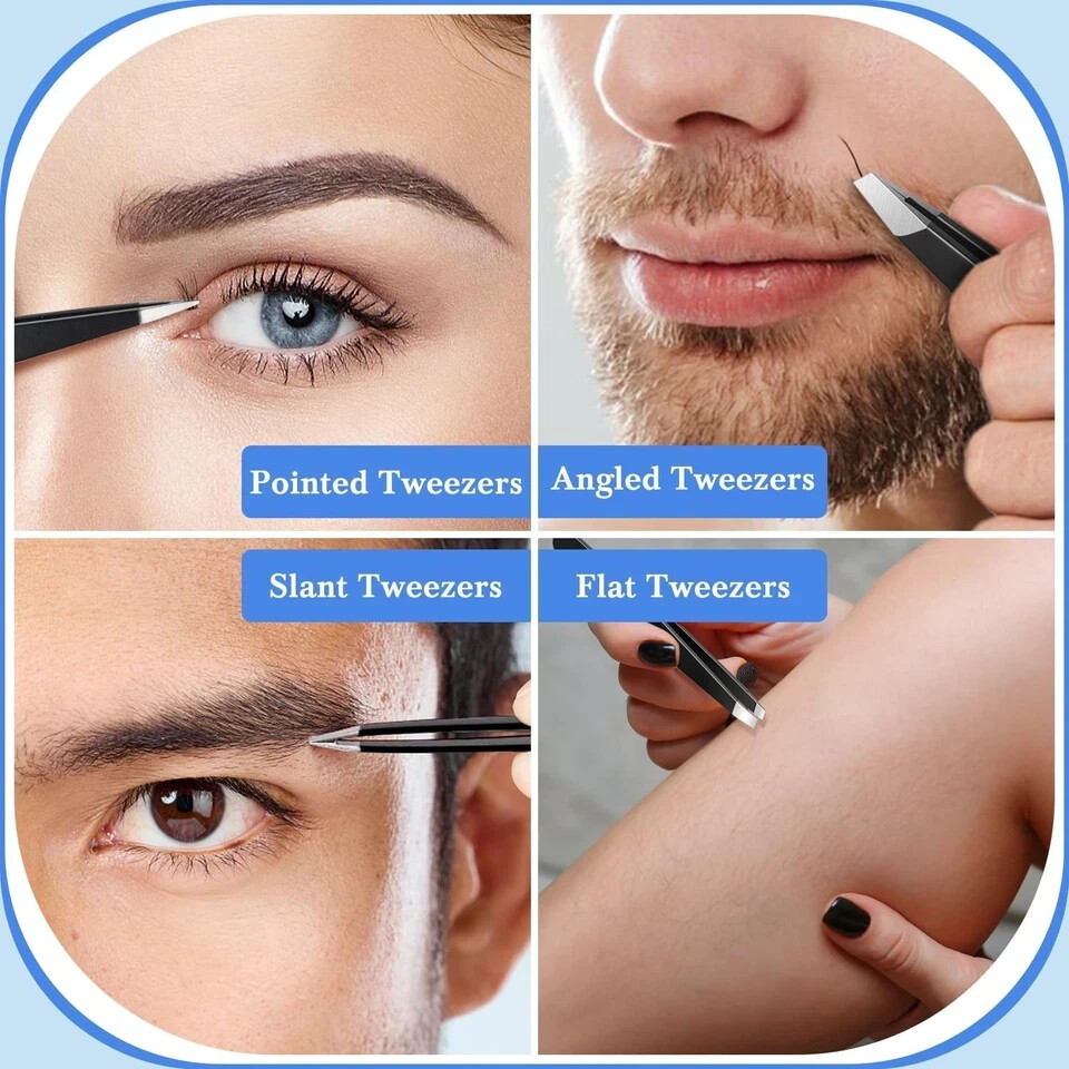 TsMADDTs Eyebrow Kit, 8 in 1 Trimmer Scissors, Tweezers for Black 