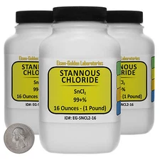Stannous Chloride [SnCl2] 99+% ACS Grade Powder 3 Lb in Three Bottles USA