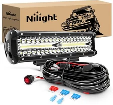 Nilight 12Inch 12 Inch 300W Triple Row Flood Spot Combo Led Off Road Lights