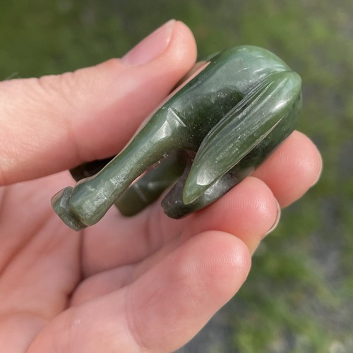 Vintage Dark Green Jade Standing Horse Figurine Figure Sculpture Grazing Chinese - Picture 13 of 19