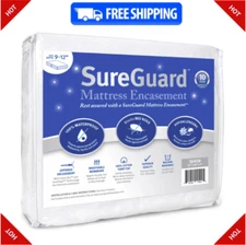 Queen (9-12 In. Deep) Sureguard Mattress Encasement - 100% Waterproof, Bed Bug P