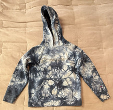 Champion Women's Blue Tie Dye Long Sleeve Hoodie Size M