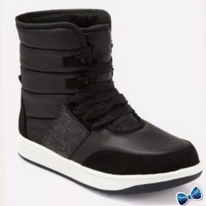 Justice Niñas Talla 2 Negras Tenis Botas De Invierno Estilo acento de  brillo al por menor $45 | eBay