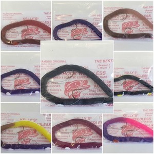 Kelly S Scented 2 Hook Weedless Rigged Plastic Bass Worms Single Or Lot 9 Color Ebay