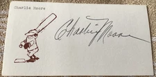 CHARLIE MOORE Personally Autographed Signed MLB Card BREWERS BLUE JAYS FreeShip