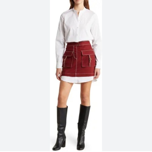 Vestido Veronica Beard Jennings Mixed Media Manga Larga 12 Precio de venta sugerido por el fabricante $548 Nuevo con etiquetas - Imagen 3 de 16