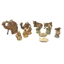 Nativity Set Vintage Ceramic Small Mini 11 Piece Christmas Jesus Mary Joseph