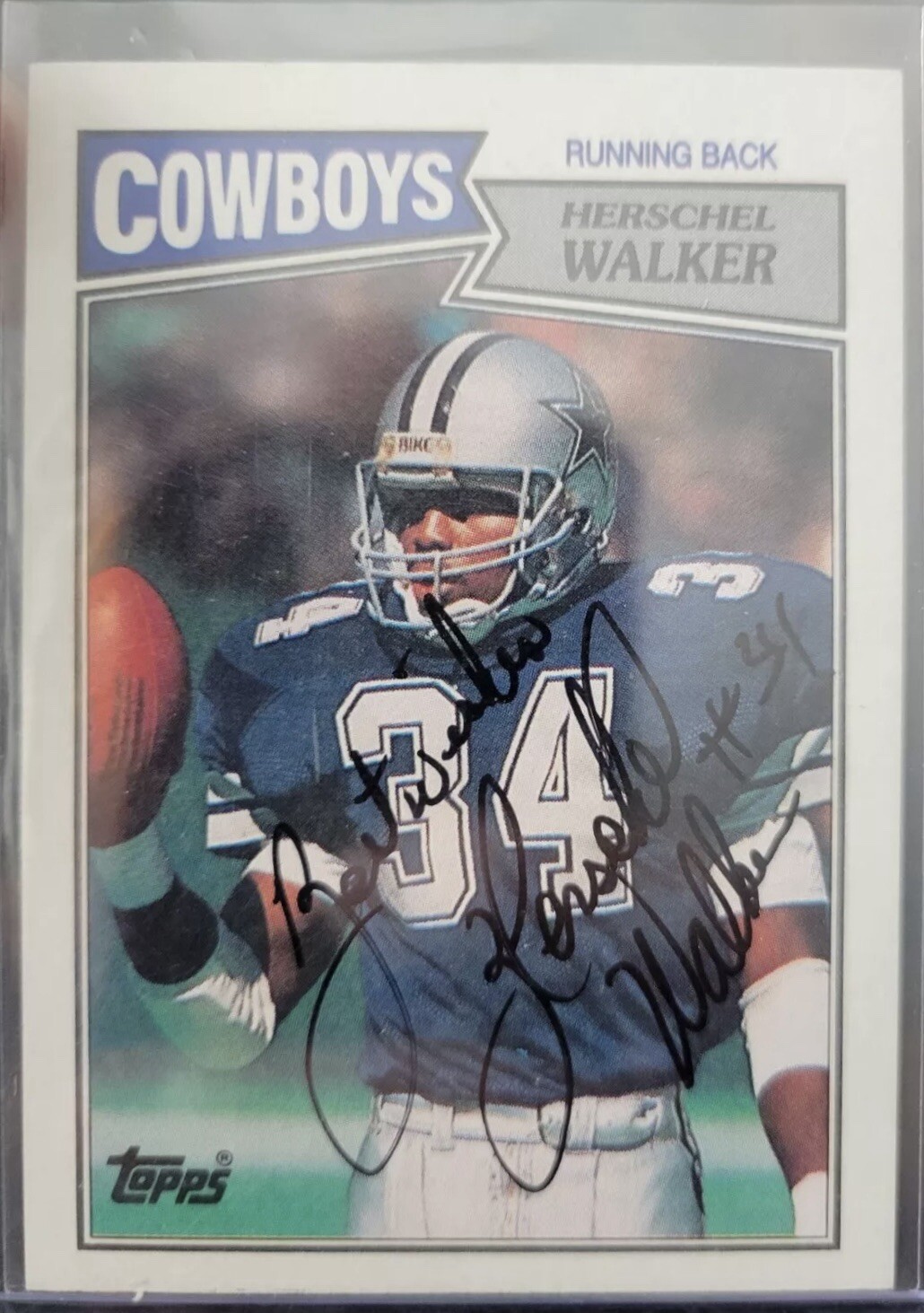 1987 Topps #264 Herschel Walker Signed Autograph Cowboys Rookie Card Heisman 🏆