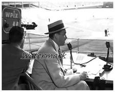 1950's Mel Allen in Broadcast Booth New York Yankees  8 X 10 Photo Picture