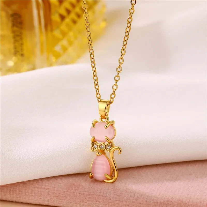 Halskette Damen 18 Karat vergoldet Titanstahl Für Allergiker Geeignet Gold HK - Bild 2 von 4