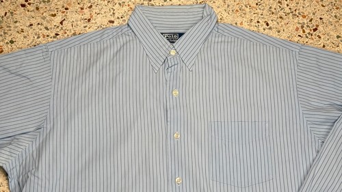 Polo by Ralph Lauren Merrin Men Button Up Long Sleeve Striped Dress Shirt Size L - Picture 3 of 8