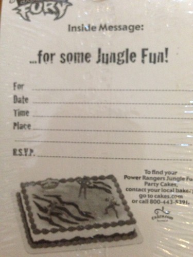 NEW POWER RANGERS JUNGLE FURY 8 PACK BIRTHDAY PARTY INVITATIONS boys ENVELOPES - Picture 2 of 2
