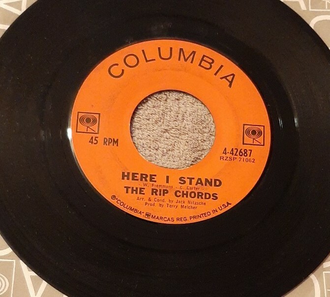 7” CLAP YA HANDS 45RPM レコード The Rip Chords 45 Here I Stand / Karen Columbia 4-42687 vg+