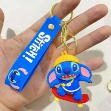 Stitch Cute keychain cartoon key chain accessories key ring bag Backpack