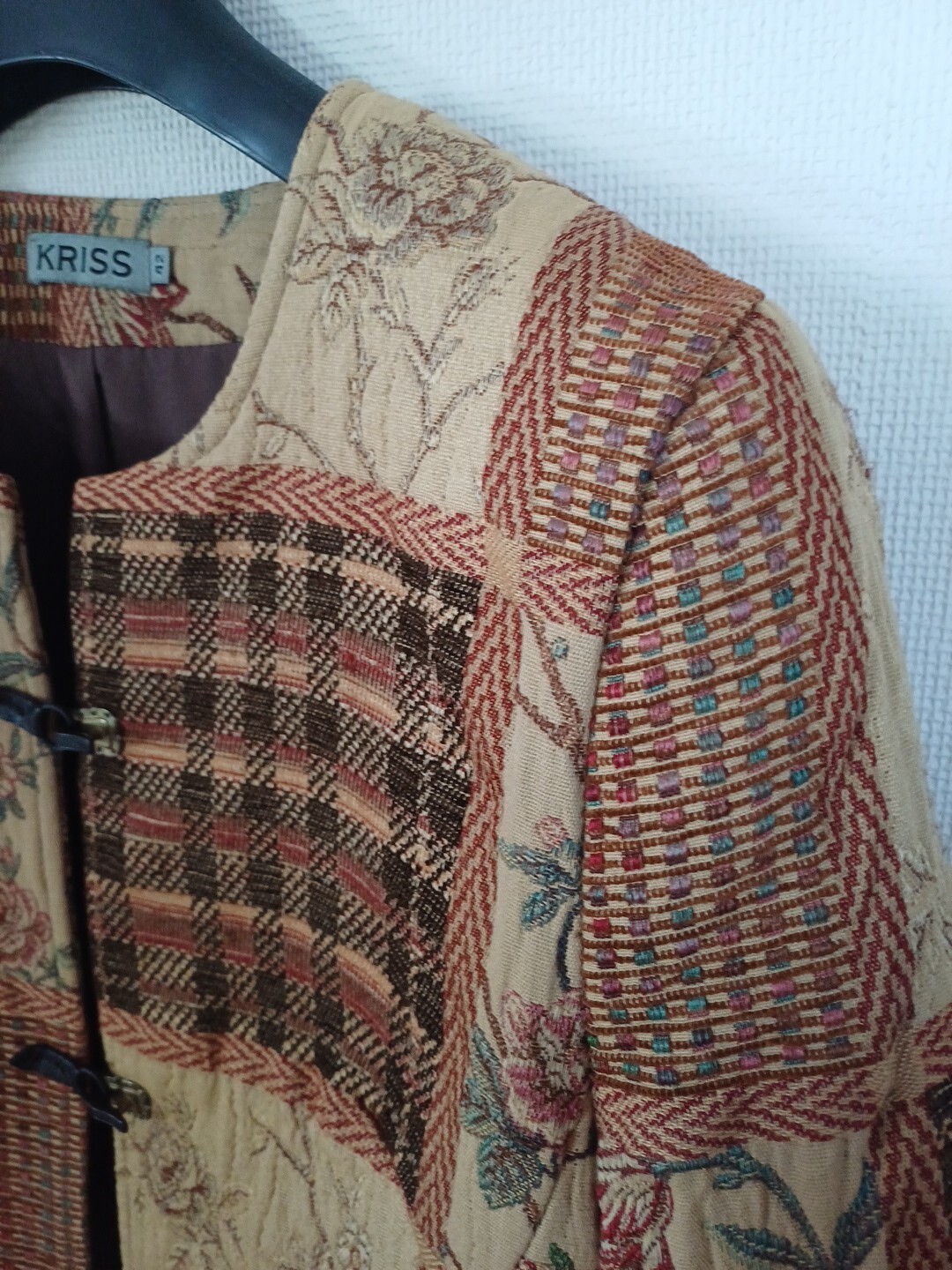 Women's KRISS patchwork Look Brown Beige Floral C… - image 5