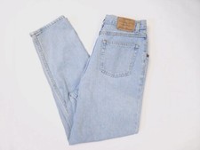 Eddie Bauer Pleated Vintage High Waisted Tapered Light Wash Jeans Women's 27x30