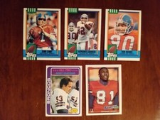 5 Card Lot of 1978-91 Topps Denver Broncos Football Cards - Shannon Sharpe RC