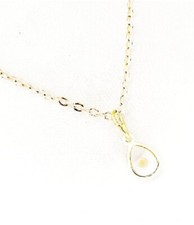 Mustard Seed Teardrop Charm Necklace, Mustard Seed Jewelry, Goldtone Necklace