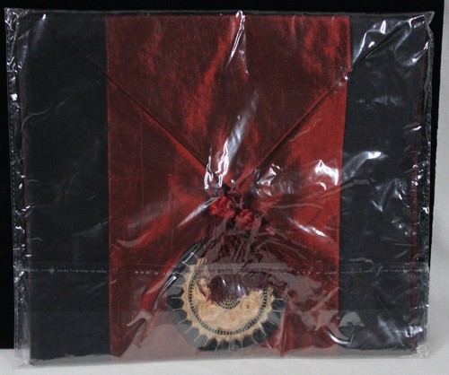 ELEGANT ASIAN CHINESE BLACK & MAROON SILK TABLE RUNNER + TASSELS 72" LONG NEW - 第 1/3 張圖片