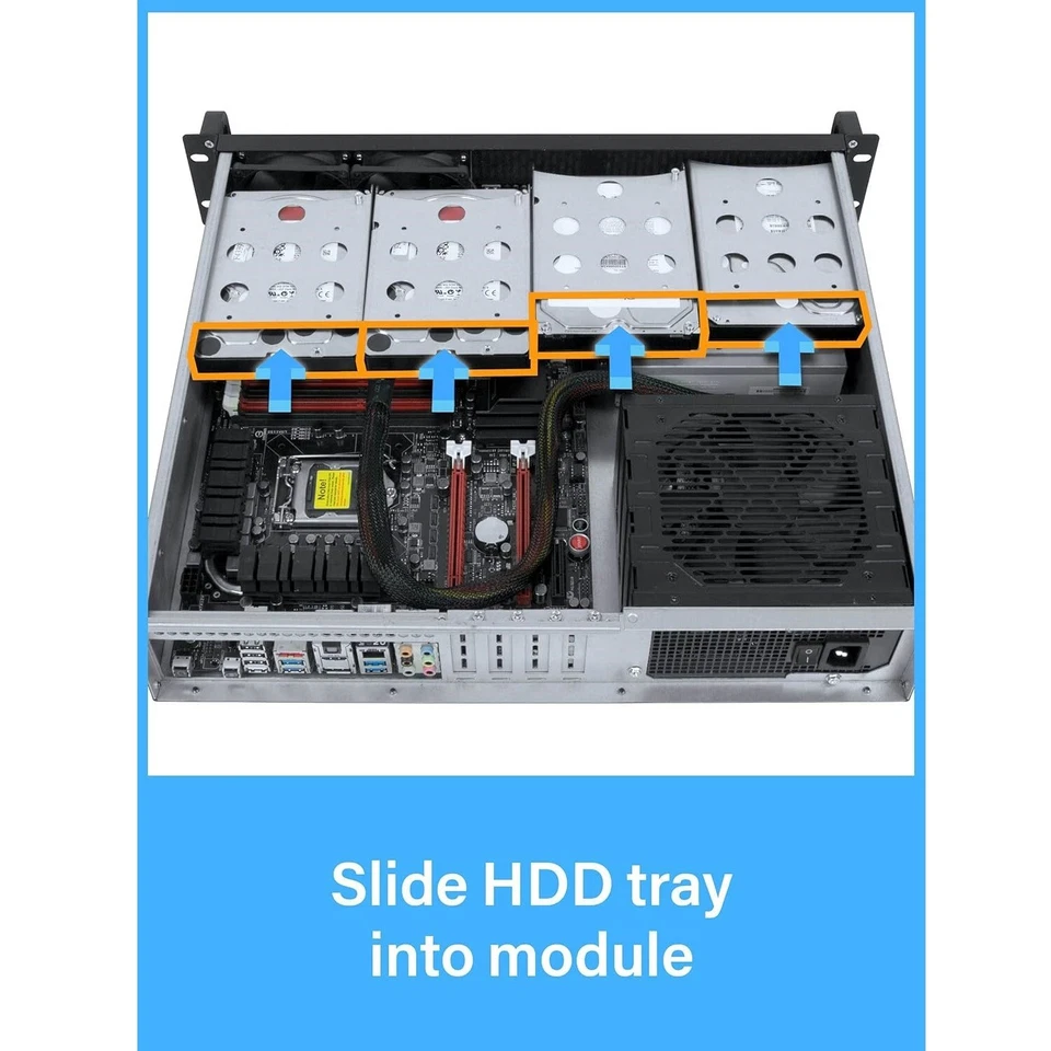 Rosewill RSV-Z2700U 2U Server Chassis Rackmount Case 4X 3.5 Bays, 1X 5.25 HDD - Image 4 of 4